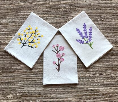 Calyz Delicate flowers Kitchen Towel Set of 3